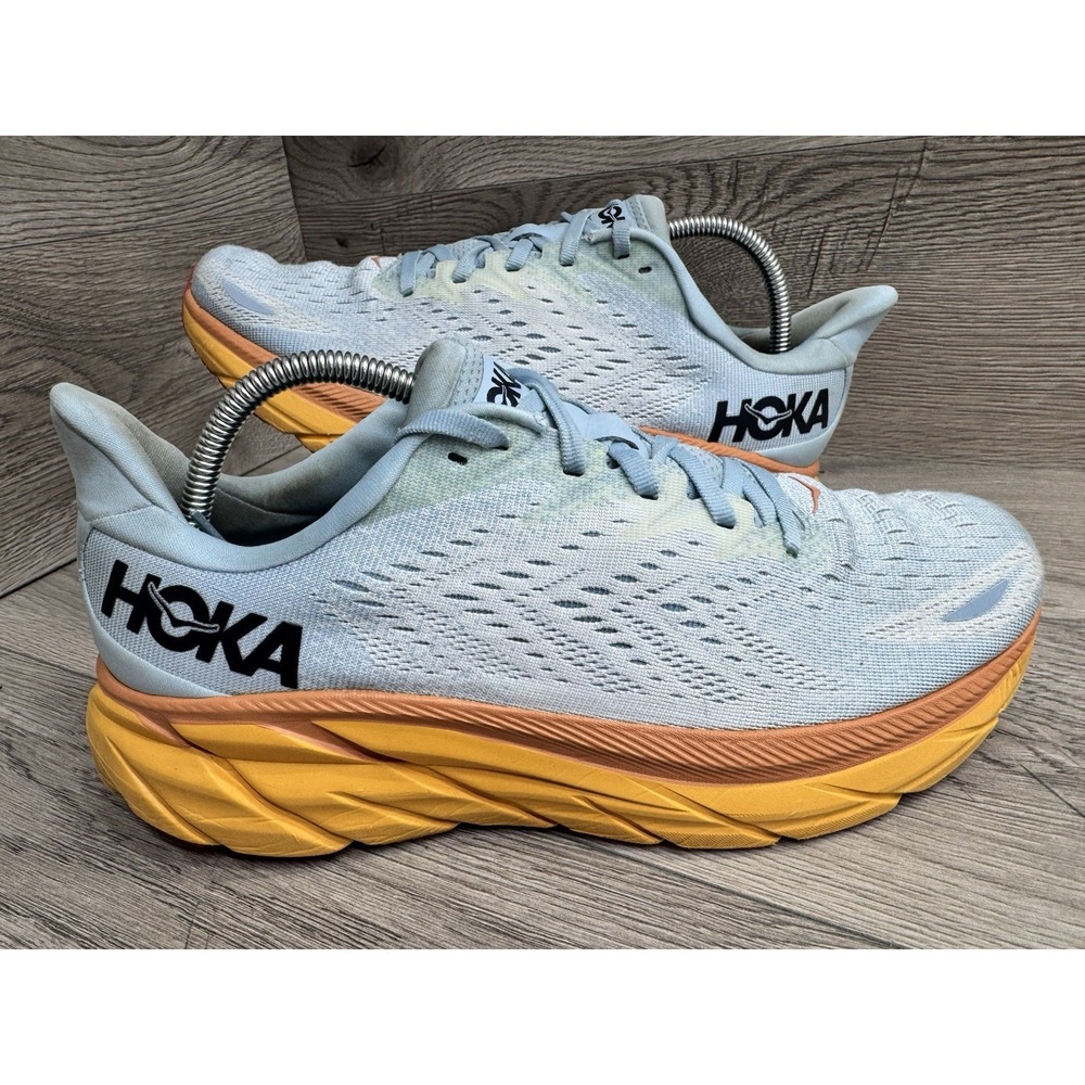 Hoka One One Clifton 8 Shoes Womens Size 10 B Blue Running Comfort Walking Gym